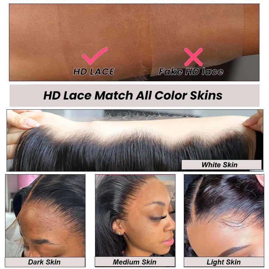 WOWANGEL 13x4 Skinlike Real HD Lace Frontal with 3 Bundles Straight - Image 5