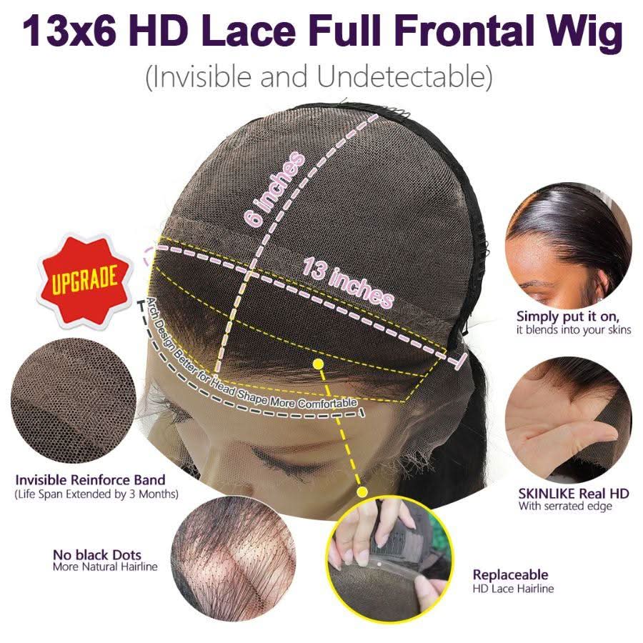 Upgrade 13X6 Full Frontal Skinlike Real HD Lace Wig Body Wave Pre Plucked Hairline - Image 7