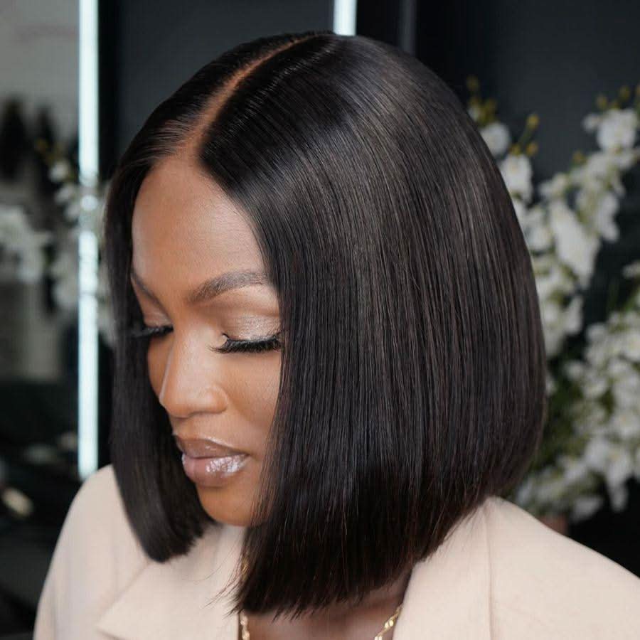 WOWANGEL 2X6 HD Lace Closure Wig Wear to Go Glueless Kim K Straight Bob - Image 4
