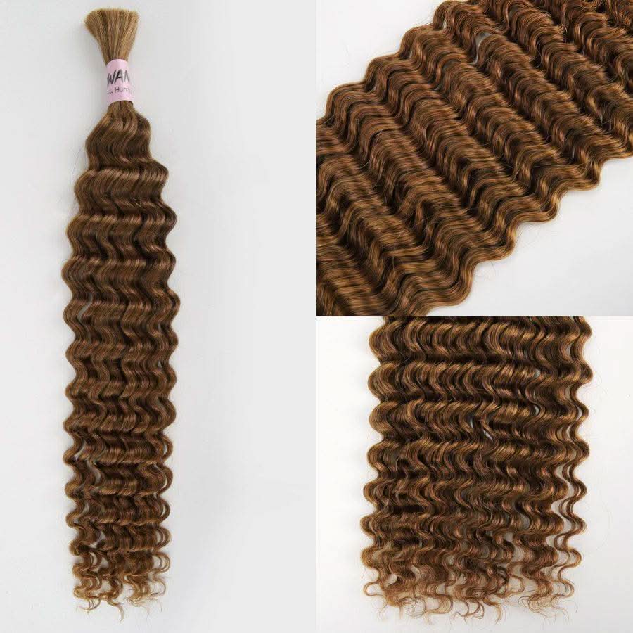 WOWANGEL 30# Color Human Braiding Hair For Boho Braids Deep Wave 100g - Image 4