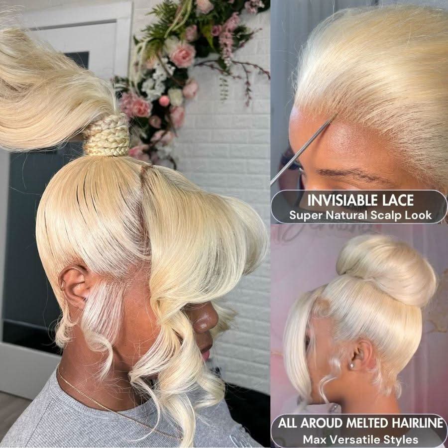 WOWANGEL 613# Blonde Full Lace Wig Transparent Lace Body Wave - Image 3