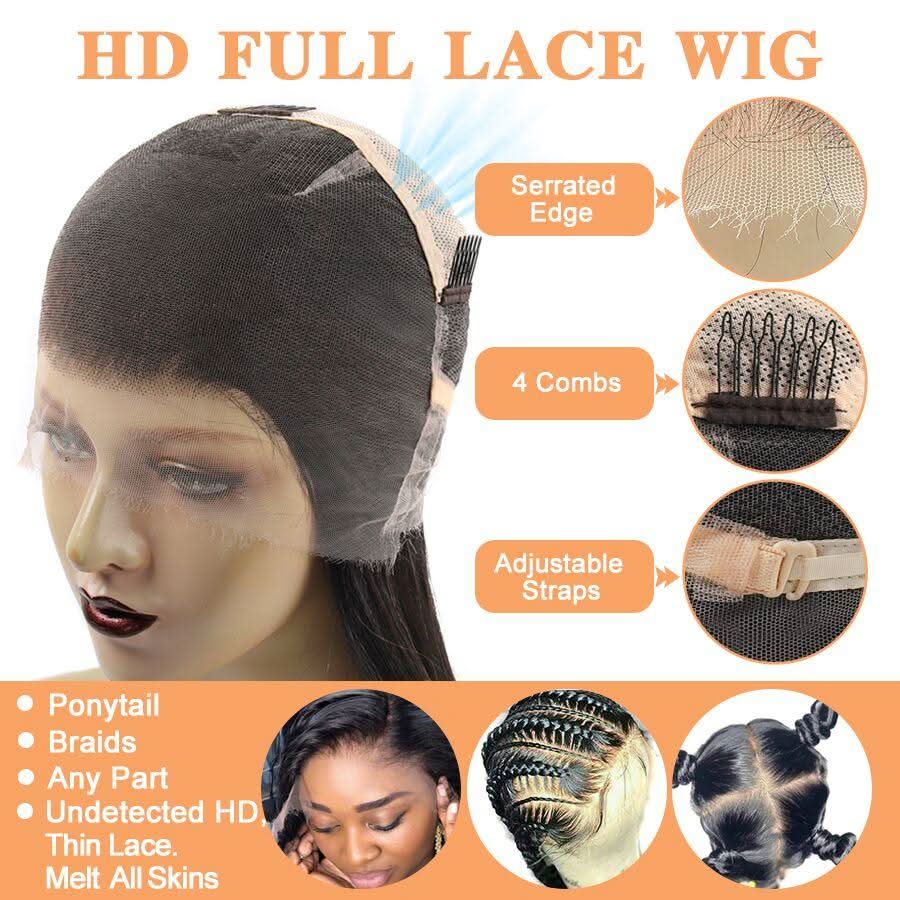 WOWANGEL 613# Blonde Full Lace Wig Transparent Lace Body Wave - Image 6