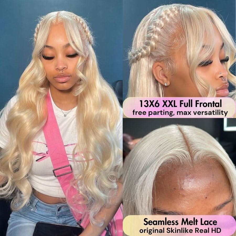 Upgrade 2.0 | 613 Blonde Skinlike Real HD Lace 13x6 Full Frontal Wigs Body Wave - Image 3