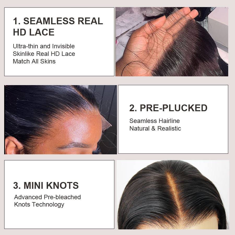 WOWANGEL Blonde Highlight HD Lace 13X6 Full Frontal Wig Pre Plucked Hairline - Image 7