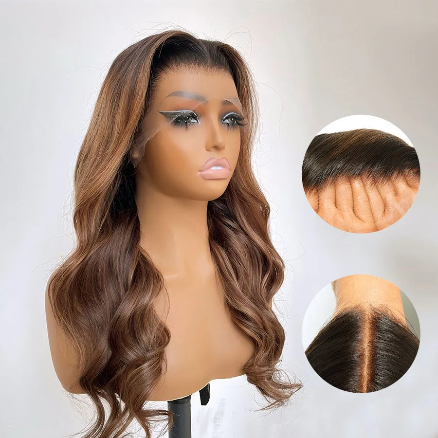 WOWANGEL Blonde Highlight HD Lace 13X6 Full Frontal Wig Pre Plucked Hairline - Image 4