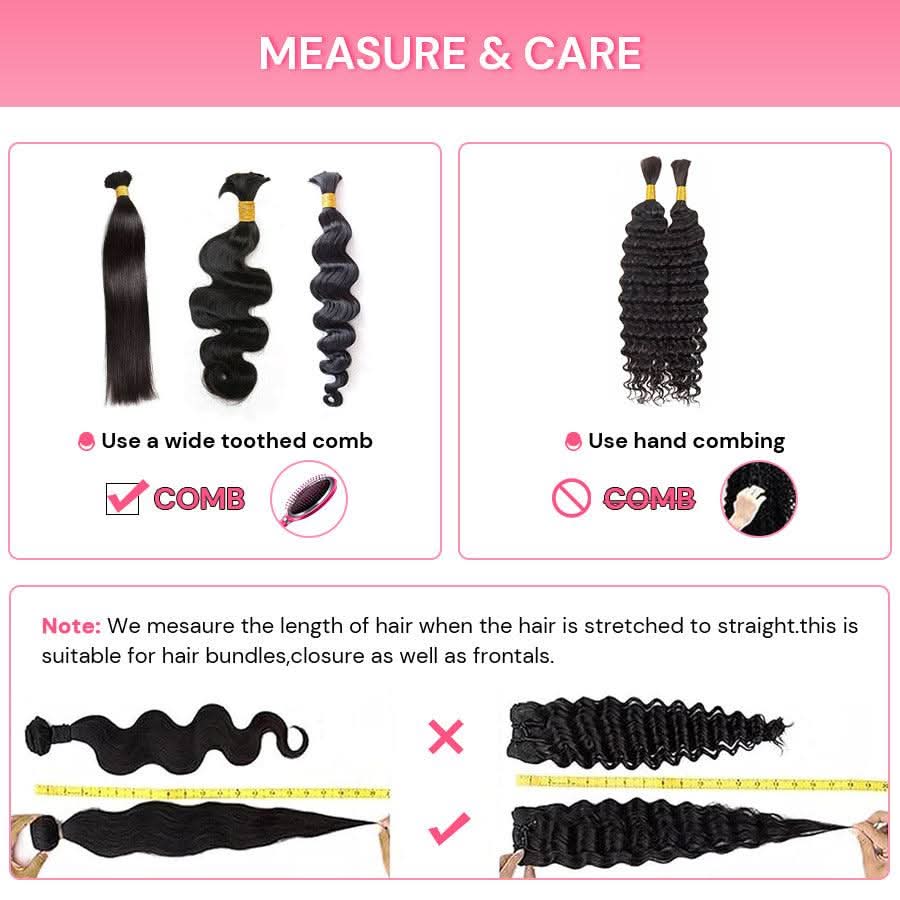 WOWANGEL Human Braiding Hair For Boho Braids Nature Black Deep Wave 100g - Image 3