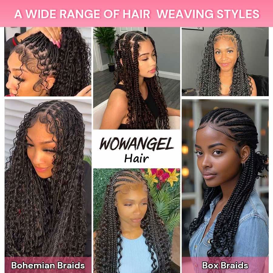 WOWANGEL Human Braiding Hair For Boho Braids Nature Black Deep Wave 100g - Image 7