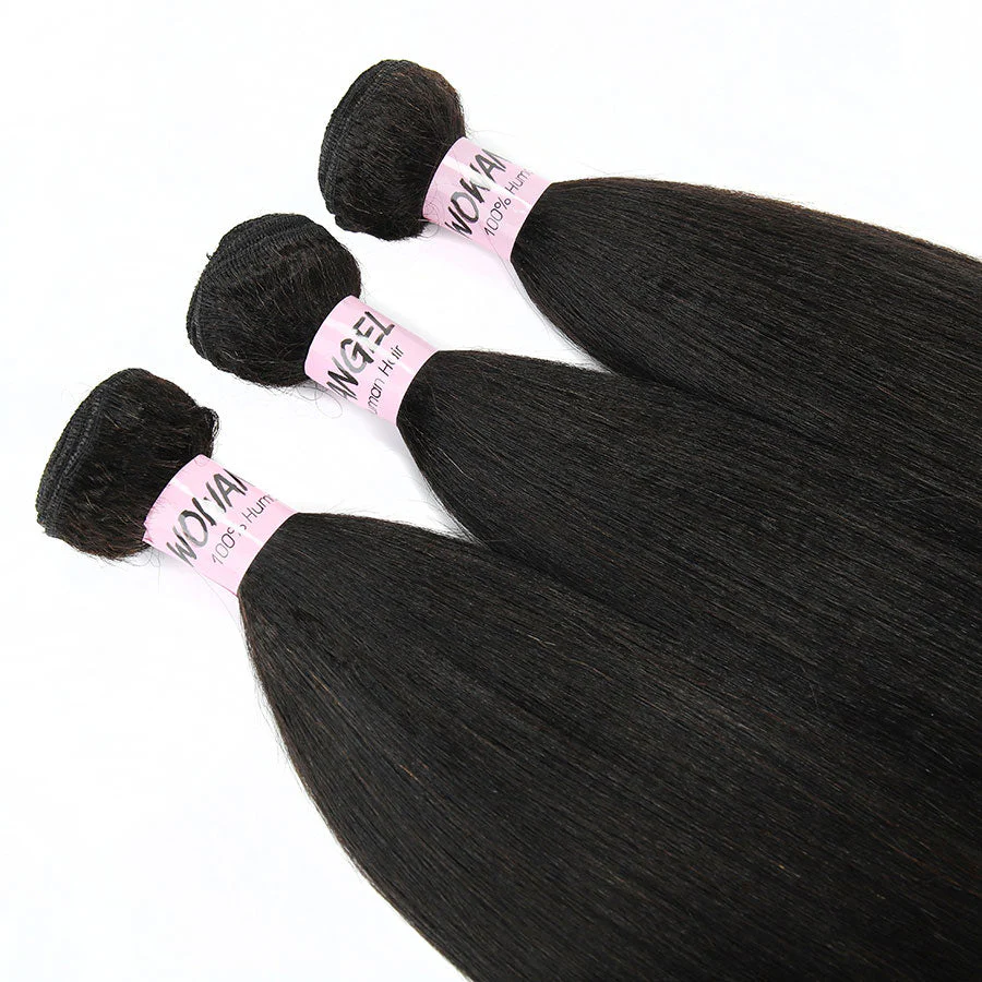 WOWANGEL Bundles Deal Yaki Straight/ Kinky Straight 100% Human Hair Weaves - Image 6