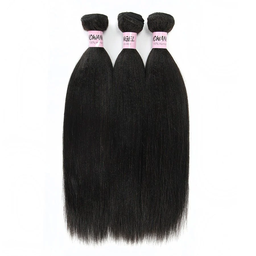WOWANGEL Bundles Deal Yaki Straight/ Kinky Straight 100% Human Hair Weaves - Image 8