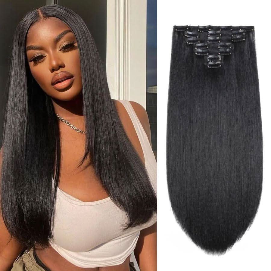 WOWANGEL Classic Lace Weft Clip Ins Hair Extensions Straight/Body Wave/Kinky Straight/Kinky Curly - Image 10
