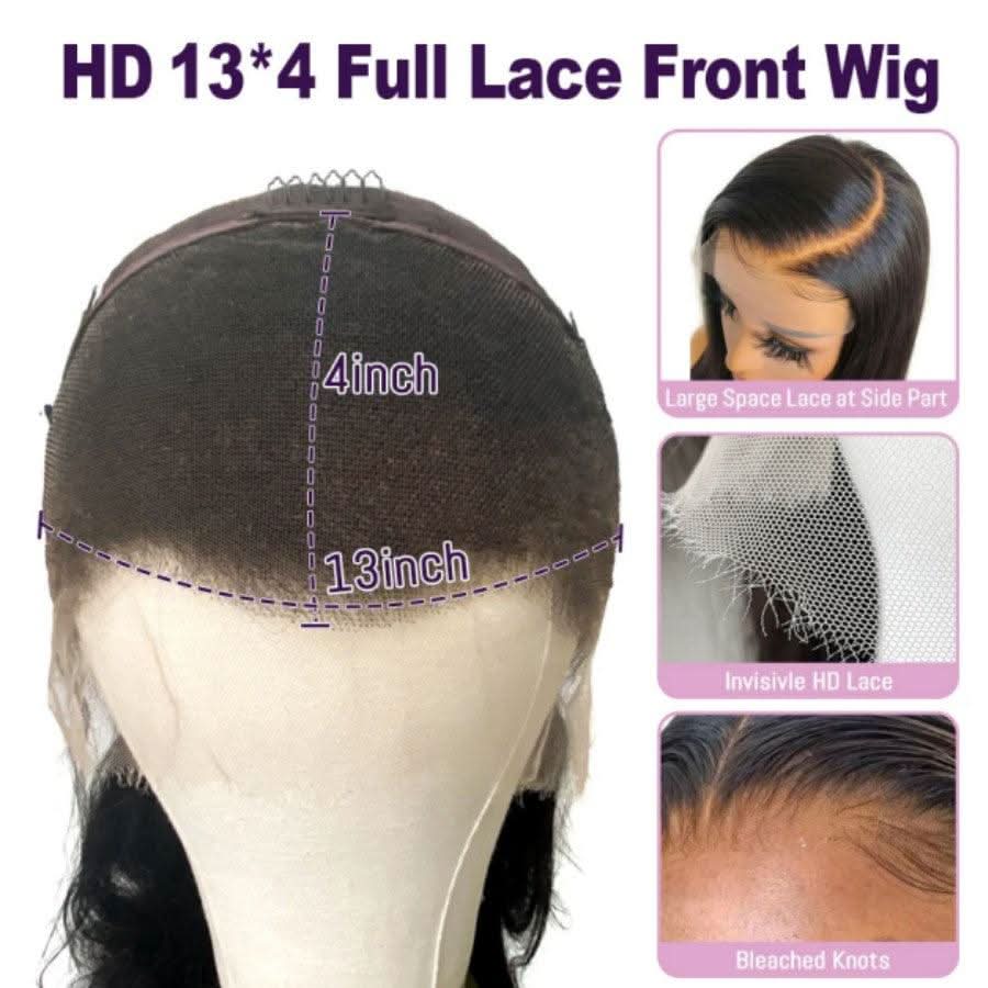 WOWANGEL Curly 13x4 HD Lace Full Frontal Wigs Pre-plucked Nature Hairline - Image 6