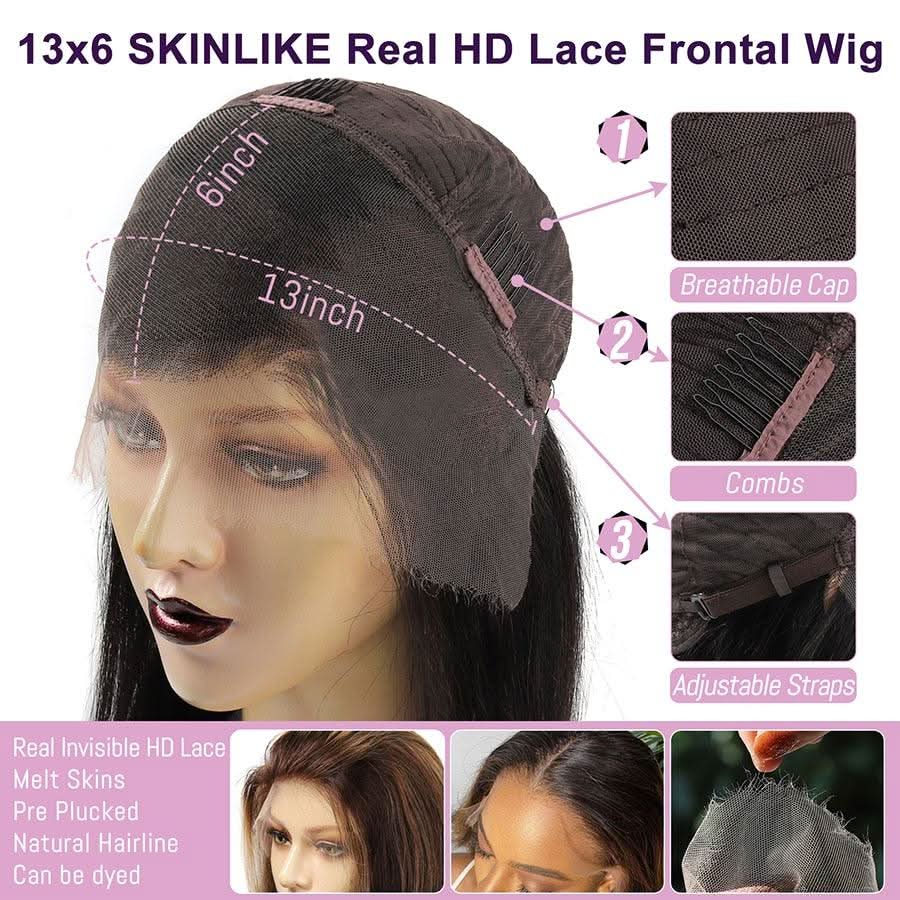 WOWANGEL 13x6 HD Lace Full Frontal Wig Water Wave Clean Hairline - Image 3