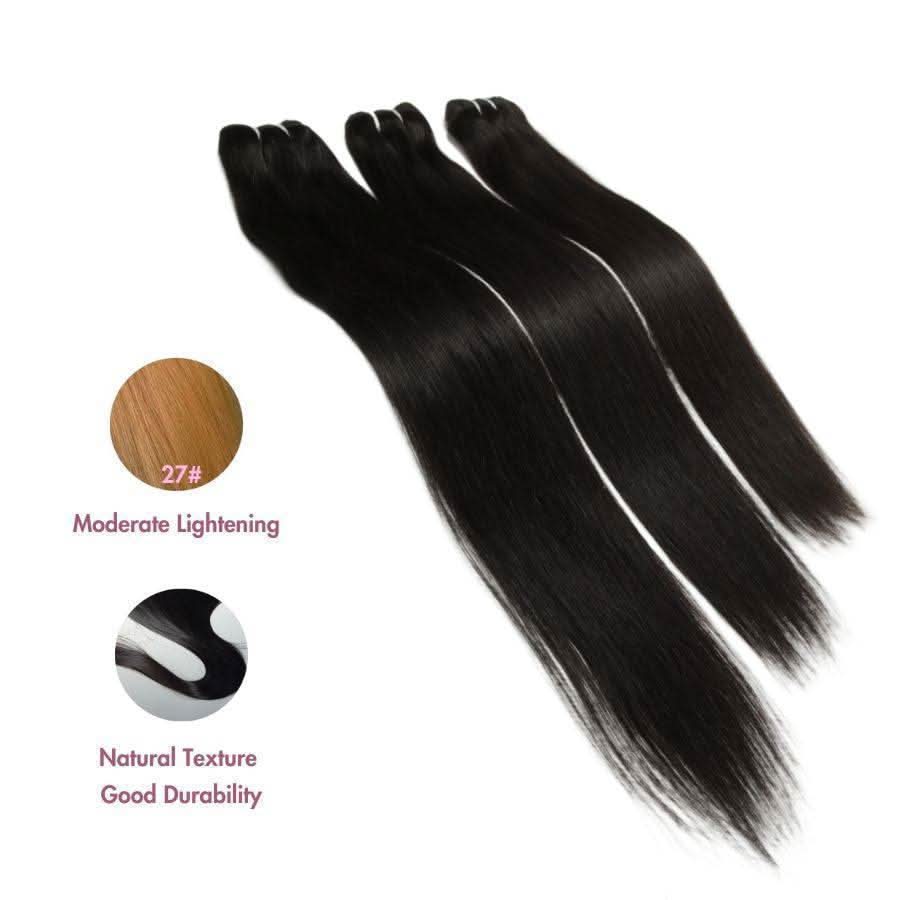 WOWANGEL Jet Black Hair Bundles Deal Straight 100% Human Hair Weaves - Image 3