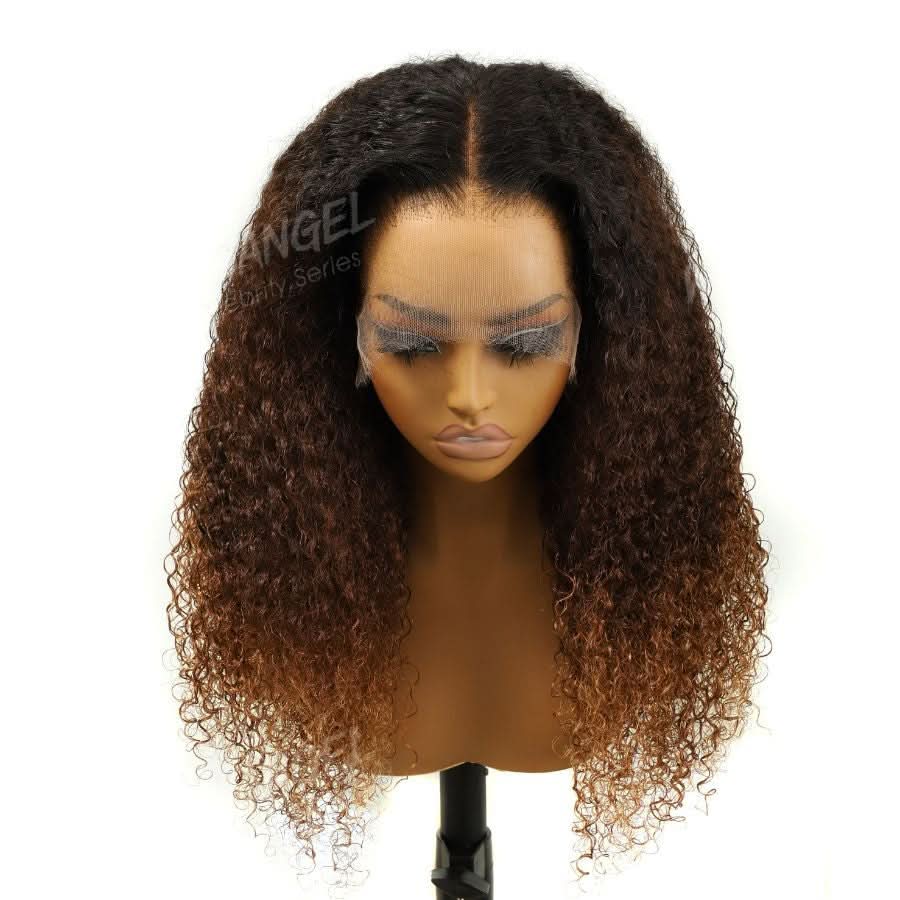 WOWANGEL Ombre Blonde 360 Invisible Strap HD Lace Wig Curly Pre Plucked Clean Hairline - Image 3