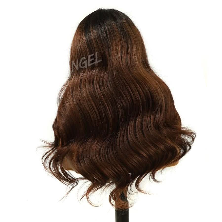 WOWANGEL Ombre Brown 360 Invisible Strap HD Lace Wig Body Wave Clean Hairline - Image 3