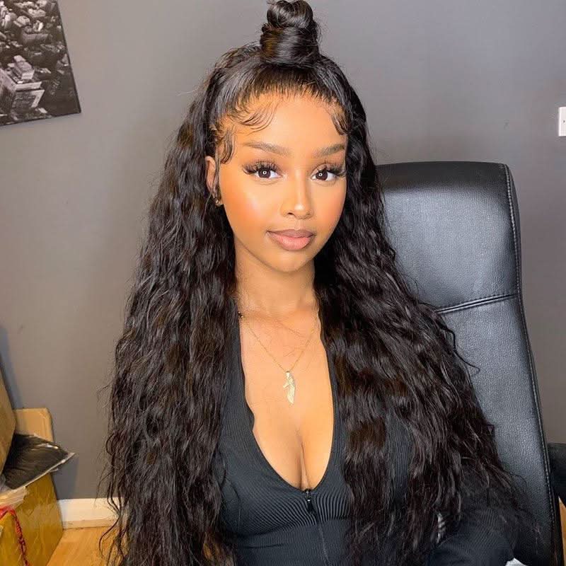 WOWANGEL 13X6 HD Lace Full Frontal Wig Nature Wave Pre Plucked Seamless Hairline - Image 5