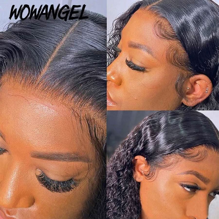 WOWANGEL 13X6 HD Lace Full Frontal Wig Nature Wave Pre Plucked Seamless Hairline - Image 7
