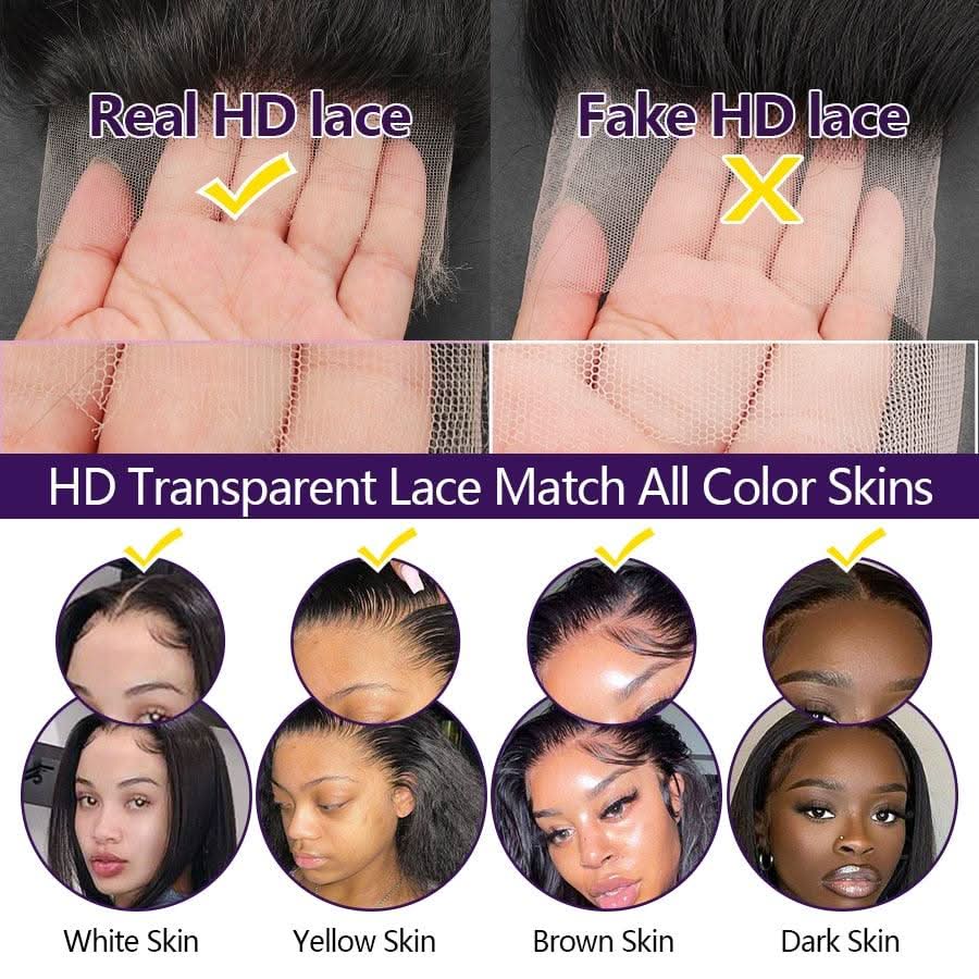 Lace Closure Only, 5x5 Skinlike Real HD Lace Closure Piece Straight Hair - Image 3