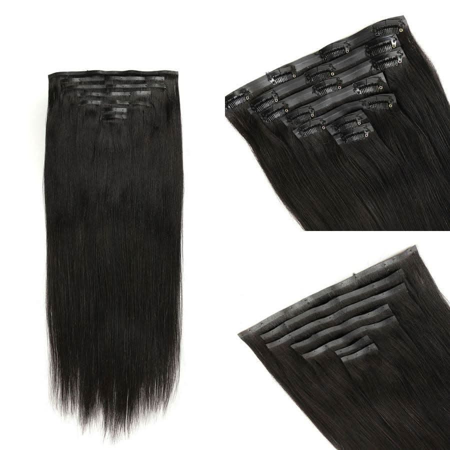 WOWANGEL Yaki Straight Seamless Clip Ins Hair Extensions - Image 6